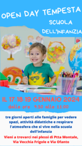 Locandina openday scuola dell'infanzia